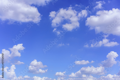 Beautiful white clouds and blue sky background