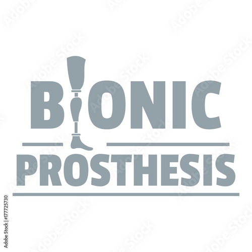 Bionic prosthesis logo, simple gray style photo