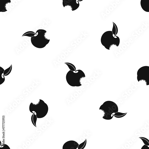 Bitten apple pattern seamless black