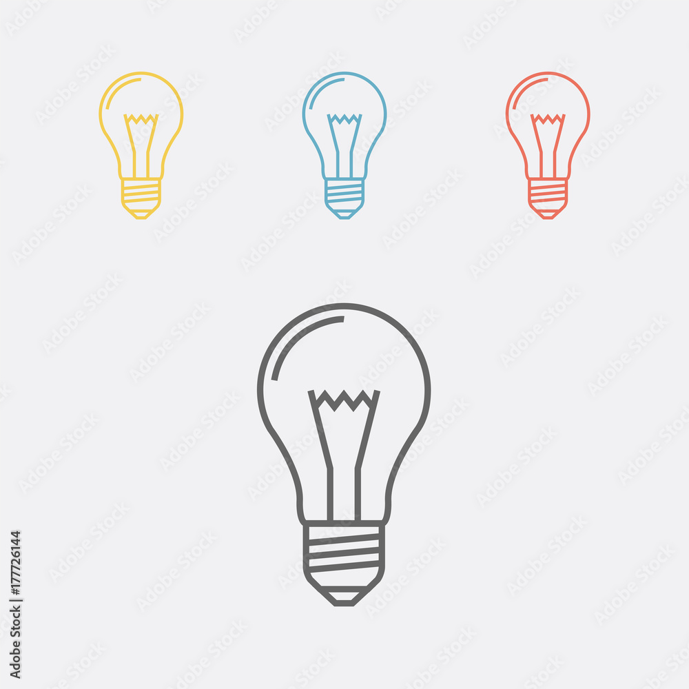Light lamp sign icon. Light lamp sign icon.