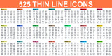 Simple set of vector thin line icons. Contains such Icons as Business, Marketing, Shopping, Banking, E-commerce, SEO, Technology, Medical, Education, Web Development, and more. Linear pictogram pack.