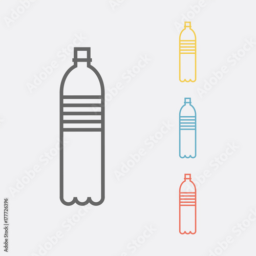 Plastic bottle line icon.