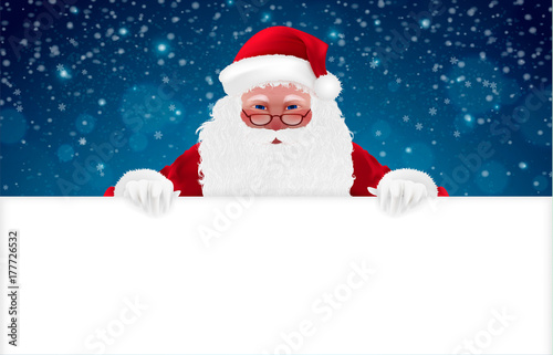 Happy Santa Claus  Cartoon Character  isolated on white. Merry Christmas and Happy New Year background. Hand drawn Vector Illustration  realistic 3d