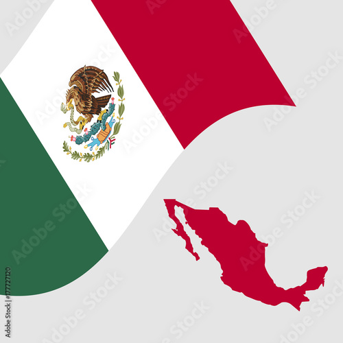 Mexican-flag-map-vector