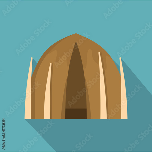 Human house icon, flat style