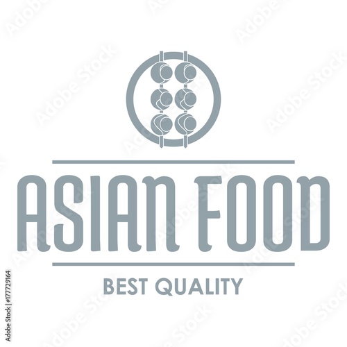 Quality asian food logo, simple gray style