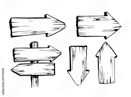 Set of wooden arrows