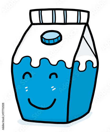 milk box / cartoon vector and illustration, hand drawn style, isolated on white background.