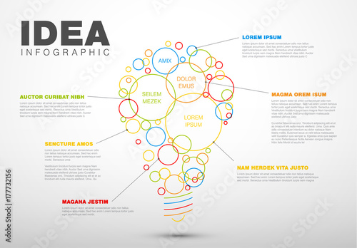 Thin line idea infographic template