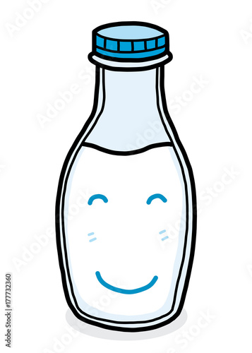 milk bottle cartoon / vector and illustration, hand drawn style, isolated on white background.