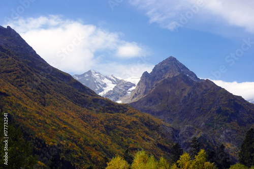 Landscapes of golden autumn in the Caucasus Mountains © andrey_001