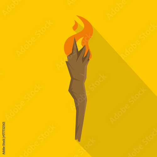 Torch icon, flat style