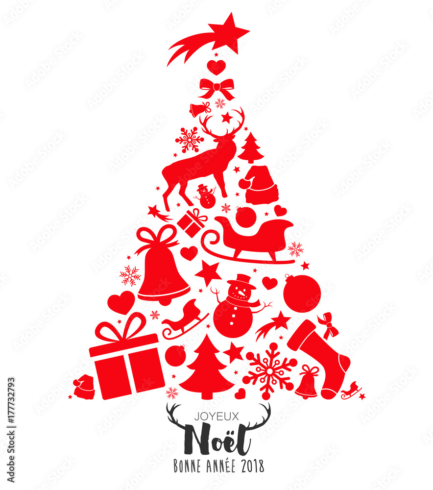 Carte sapin de Noël Stock Vector  Adobe Stock