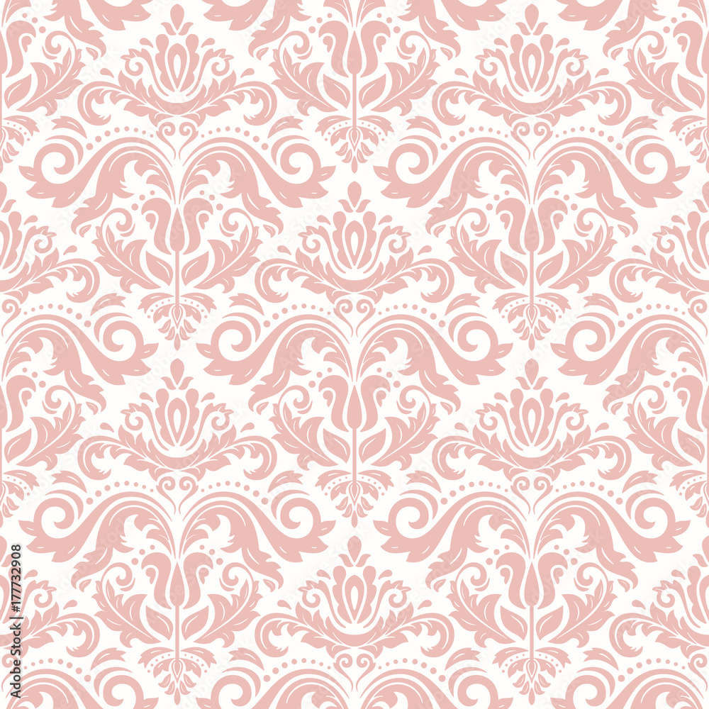 Seamless classic pink pattern. Traditional orient ornament. Classic vintage background