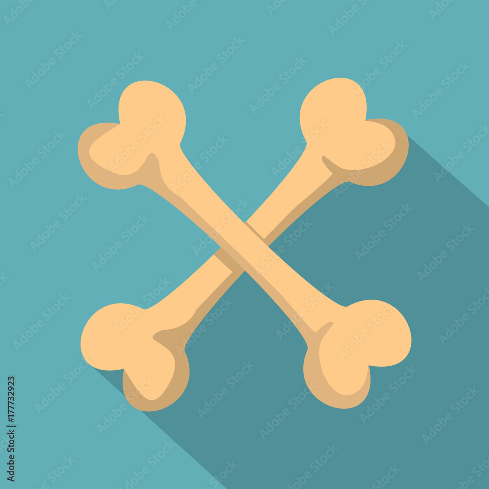 Bone icon, flat style Bone icon, flat style