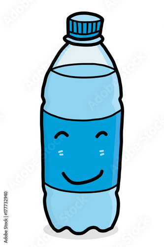 drinking water bottle / cartoon vector and illustration, hand drawn style, isolated on white background.