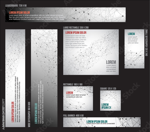 Banner templates collection with network motive