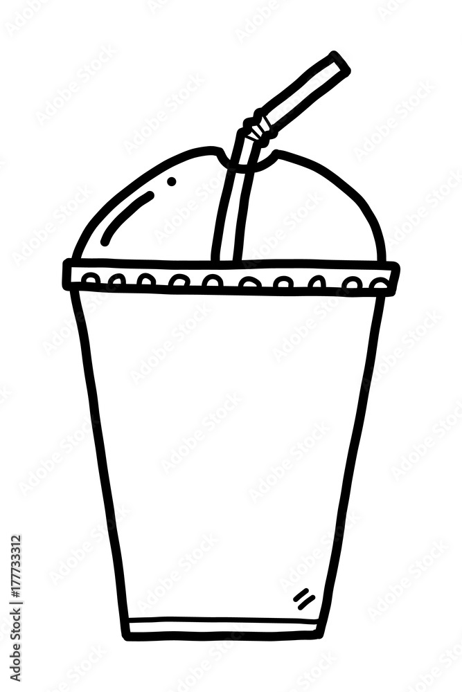 Cartoon Drink In A Plastic Cup Vector Illustration Stock