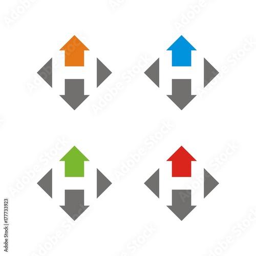 H logo initial letter design template vector