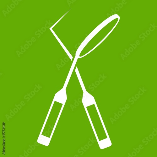 Tooth instruments for dental medicine icon green