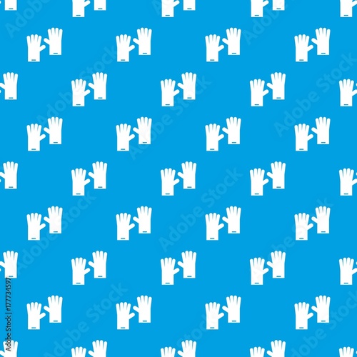 Rubber gloves pattern seamless blue photo