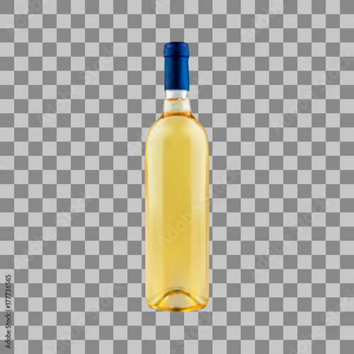 Wine bottle in a realistic style isolated on transparent background. 3d. Stock - Vector illustration for your design and business
