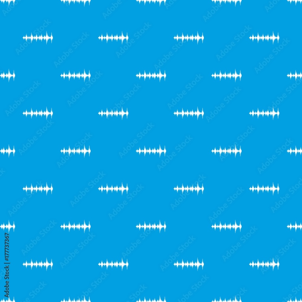 Fototapeta premium Music sound waves pattern seamless blue
