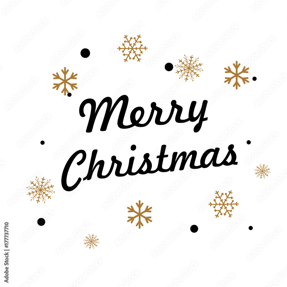 Merry Christmas lettering with golden Merry Christmas lettering with golden