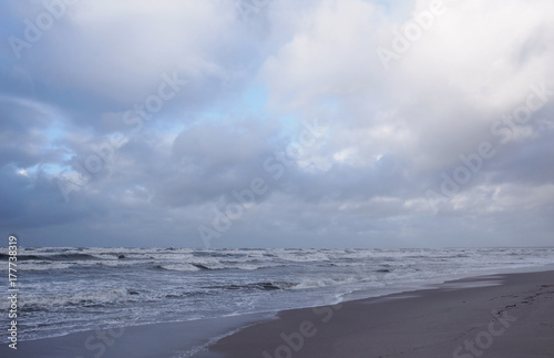  Baltic sea landscape - clouds and waves at the coast