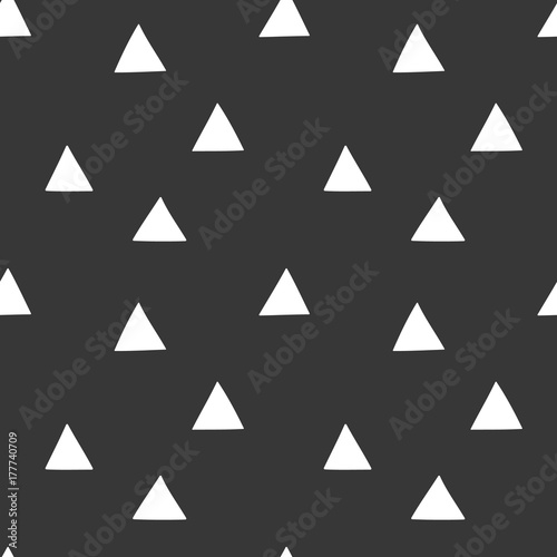 Black and white wrapping paper. Vector seamless geometric pattern with triangles.