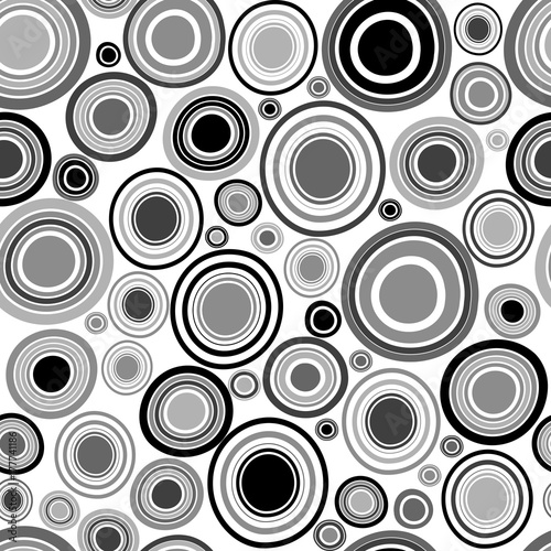 Black and white background with round geometrical shapes