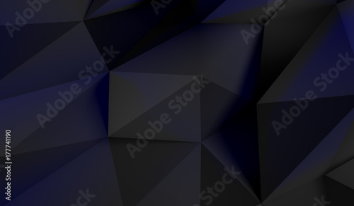 3D Rendering Of Abstract Low Poly Shape Dark Background