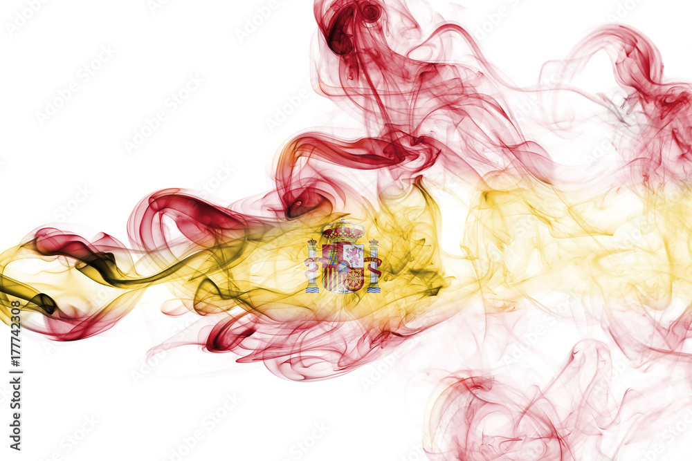 Spain flag smoke