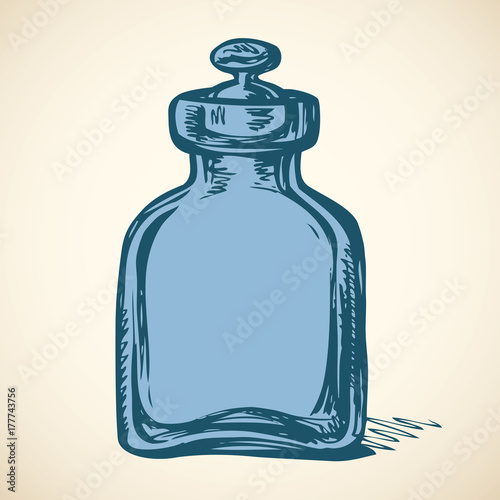 Glass bottles of poison. Vector drawing