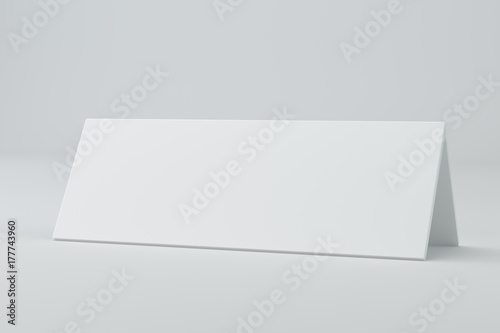 Blank table card, sign template. 3D rendering photo