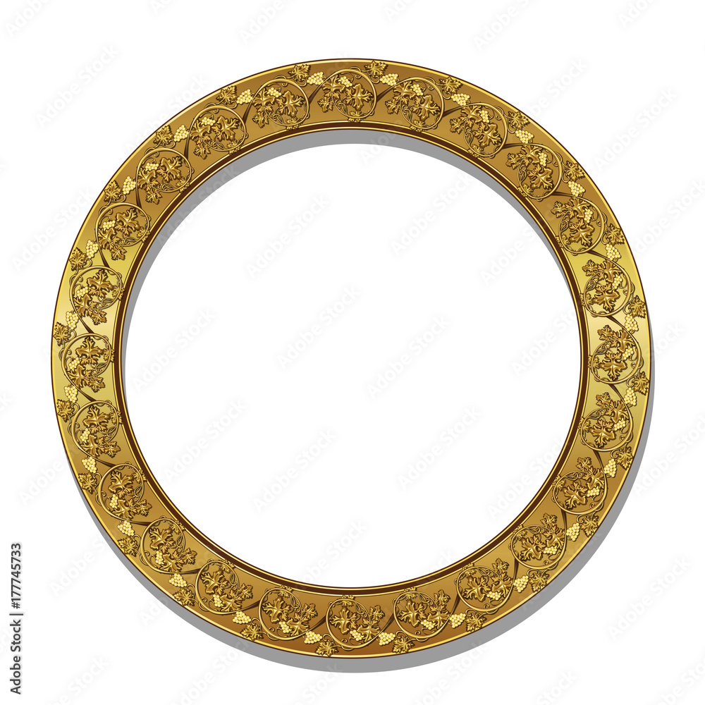 round frame gold color with shadow round frame gold color with shadow