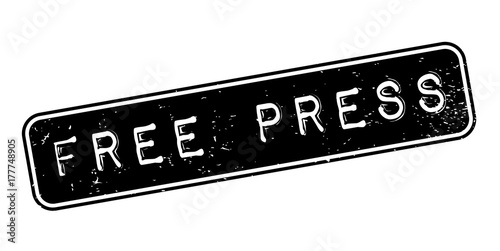 Free Press rubber stamp. Grunge design with dust scratches. Effects can be easily removed for a clean, crisp look. Color is easily changed.