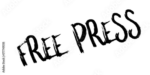 Free Press rubber stamp. Grunge design with dust scratches. Effects can be easily removed for a clean  crisp look. Color is easily changed.