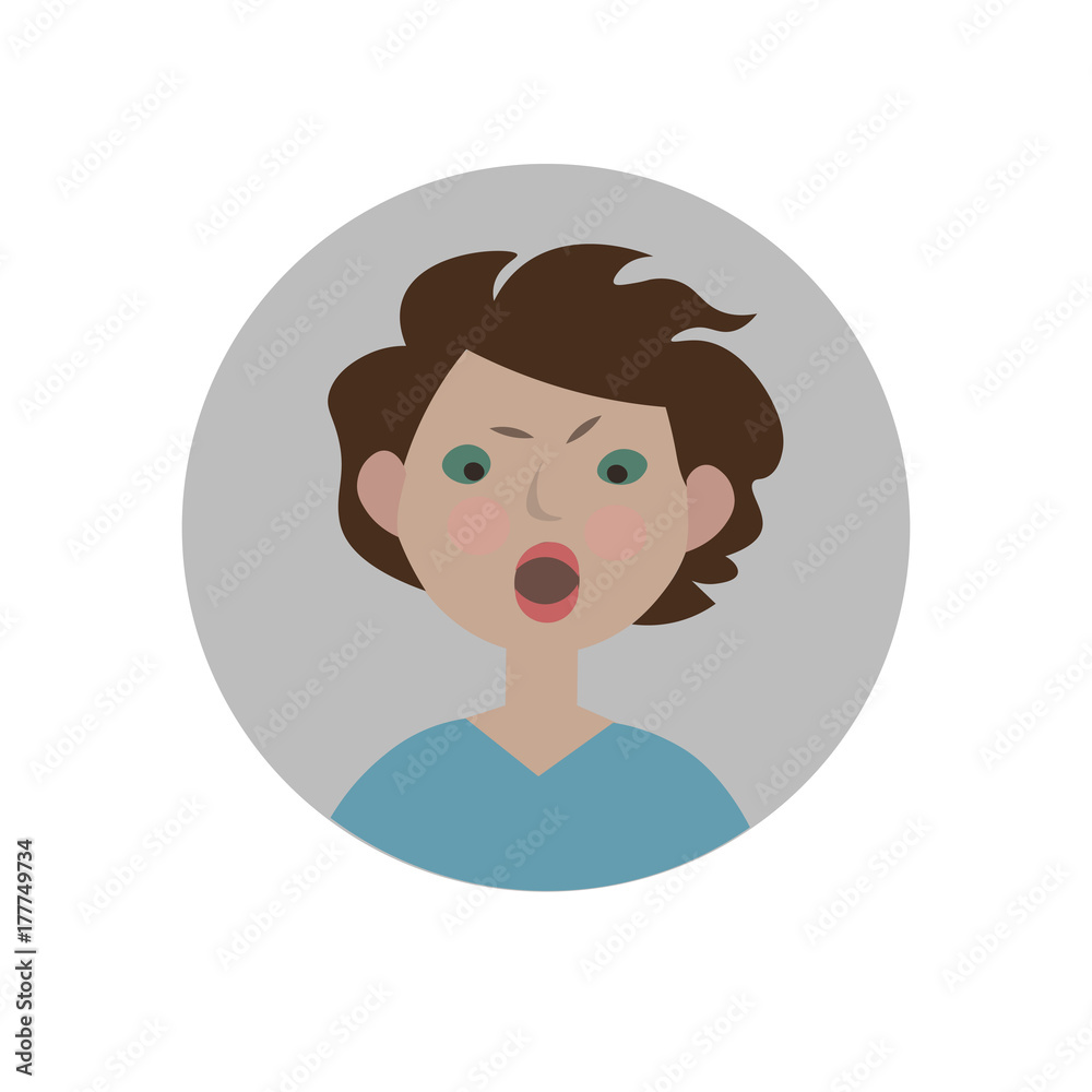 Indignant emoticon. Scandalized expression icon. Isolated vector illustration Indignant emoticon. Scandalized expression icon. Isolated vector illustration