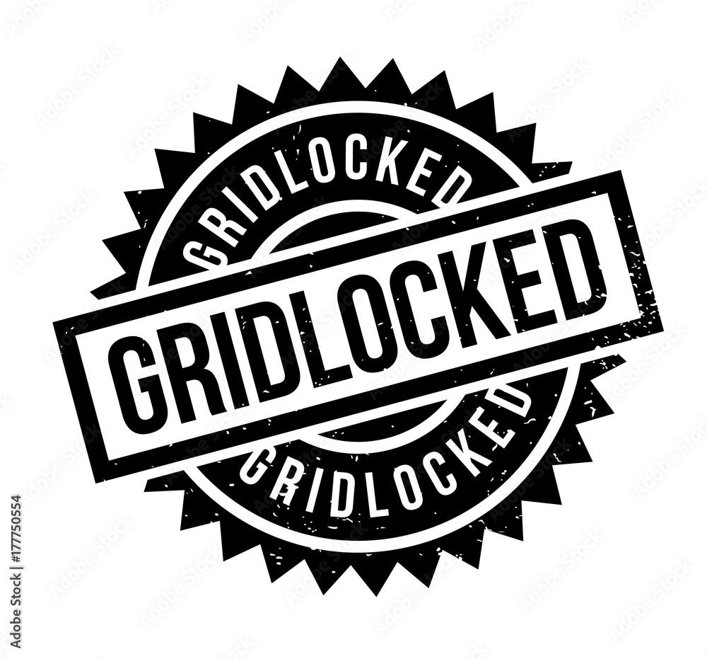 Gridlocked rubber stamp. Grunge design with dust scratches. Effects can be easily removed for a clean, crisp look. Color is easily changed. Gridlocked rubber stamp. Grunge design with dust scratches. Effects can be easily removed for a clean, crisp look. Color is easily changed.