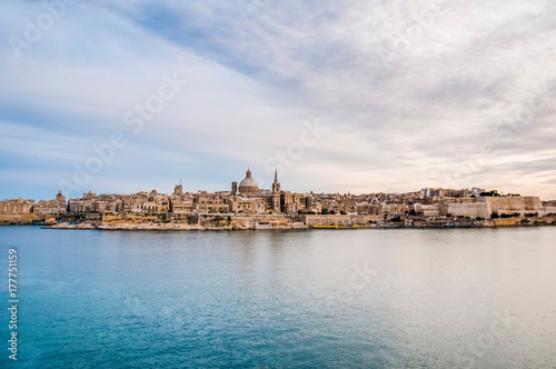 Valletta seafront skyline view, Malta