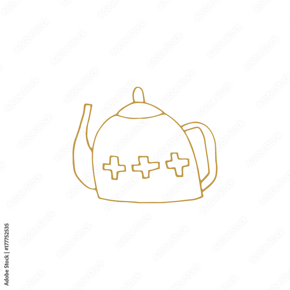 Obraz premium Vector hand drawn kettle