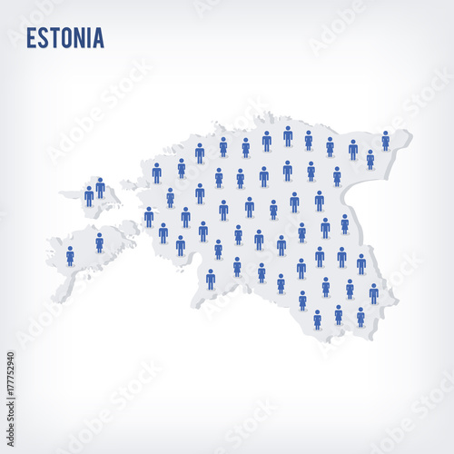 Vector people map of Estonia . The concept of population. photo