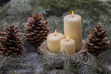 Xmas theme with candles and fir twigs