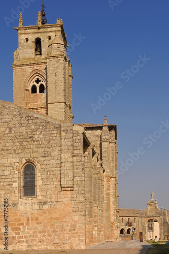  Santa Maria la Real church and entrance, Sasamon, Burgos province, Castilla y Leon, Spain