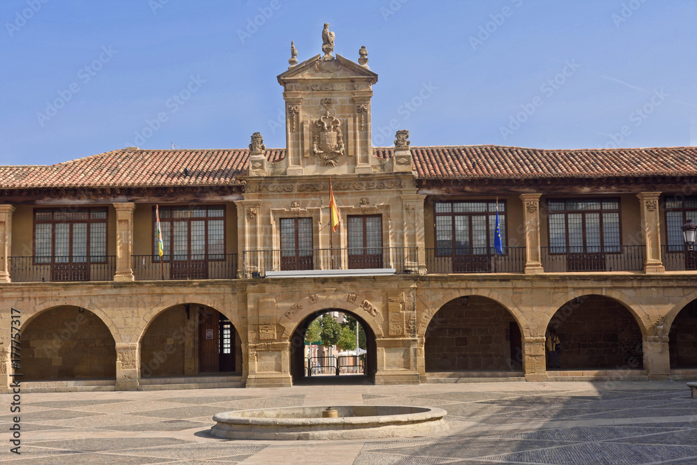 Main square of Santo Domingo de la Calzada, La Rioja, Spain