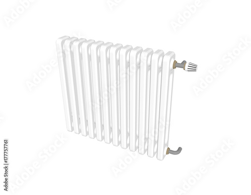 Heating radiator. Isolated on white background. 3d Vector illustration.