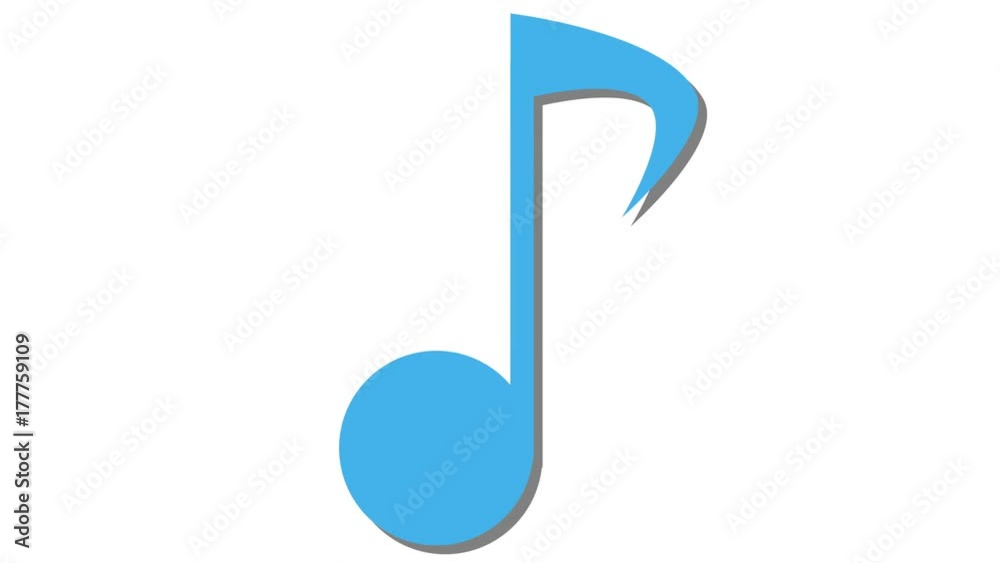 Single musical note in and out animation blue Single musical note in and out animation blue