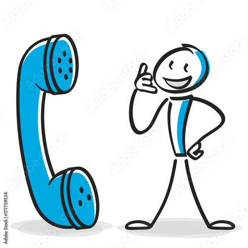 Strichmännchen mit Telefonhörer neu