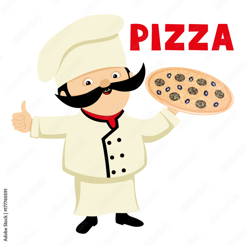 Chef with pizza. Chef with pizza.